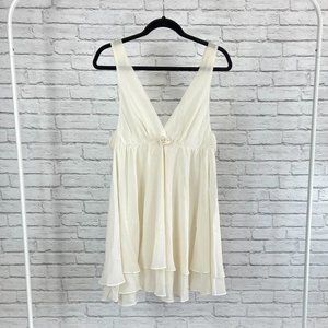 Oscar de la Renta Pink Label Cream Sheer Baby doll